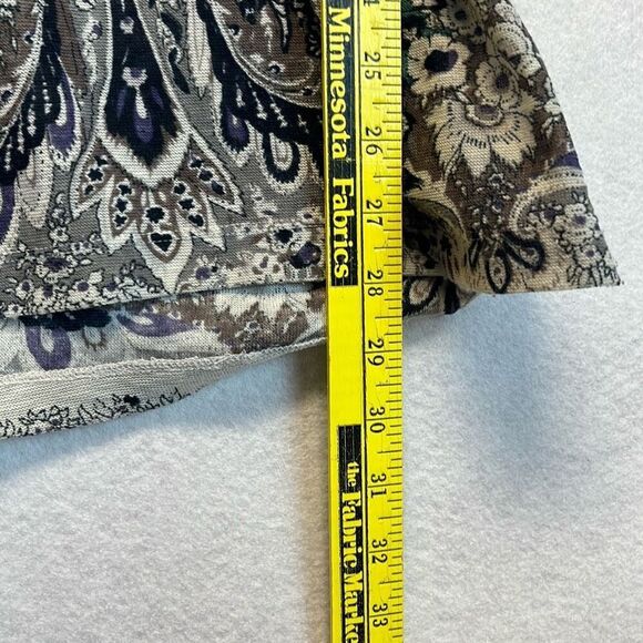 FREE PEOPLE T-Shirt Women’s XS Multicolor Paisley Floral Short Sleeve Boho Top - Picture 8 of 11